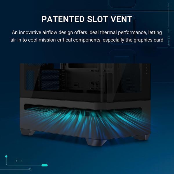 Carcasa Case Micro ATX ASUS Prime AP202 ARGB Black no PSU, Curved Tempered Glass Panel,  3 x ARGB Fans 120mm, 2xUSB 3.2 Gen1, USB 3.2 Gen2 Type C, Audio-out&Mic AP202/BK/TG/ARGB// 33132 DOXYTERRA.md foto