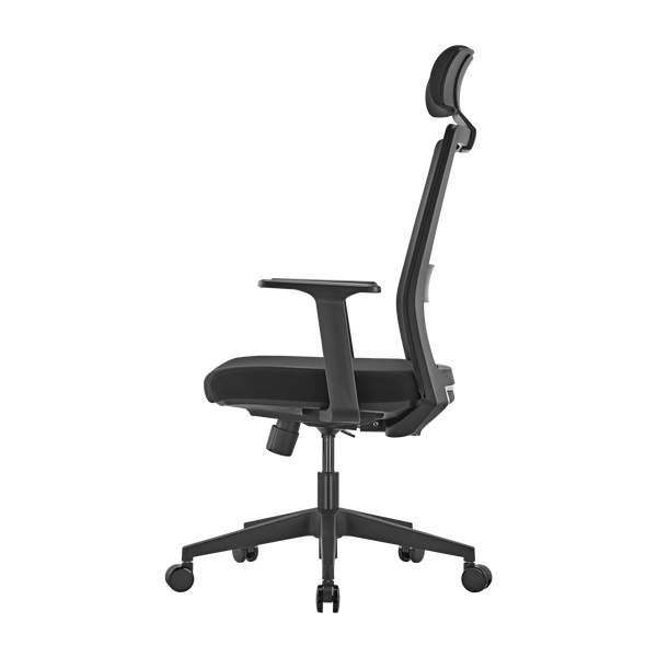 Scaun de birou ergonomic LumiVida Ergonomic Office Chair LV-CH05-37, Black, Adjustable Headrest, Lumbar Support, Breathable Mesh Back, Fixed Armrest, Pneumatic Seat-Height Adjustment, 340mm Nylon Base, 60mm PU Caster,100mm Class 3 Gas Lift, Weight Capacit 33418 DOXYTERRA.md foto