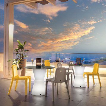 Picior (baza) de masa luminos LYXO DOT LEG white matt transparent with led light outdoor - wire GM303-0730X1+019CA02 included led bulb E27 10W 6500K (picior de masa luminos) 25712 DOXYTERRA.md foto