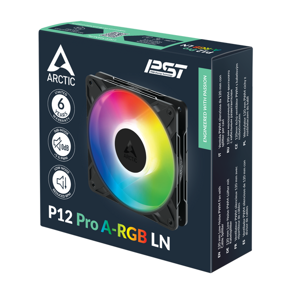 Вентилятор для корпуса Case/CPU FAN Arctic P12 Pro A-RGB LN Black 3-PACK, Low-Noise A-RGB PWM Fan with Cable Splitter, 120x120x25 mm, 4-Pin-Connector + 4-Pin-Socket, 450-2000rpm, Airflow 49 cfm / 83 m3/h, ACFAN00347A 33537 DOXYTERRA.md фото