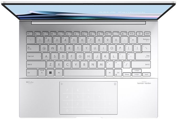 Laptop 14 ASUS ZenBook 14 OLED UX3405CA Silver, Intel Core Ultra 5 225H 1.7-4.9Ghz/16GB LPDDR5X/SSD 512GB PCIE G4/Intel Arc Graphics/WiFi 7 802.11be/BT5.4/HDMI/FHD camera IR/Illum. Keyb./14 OLED Touchscreen 400nits FullHD (1920x1200)/No OS UX3405CA-QL549 33305 DOXYTERRA.md foto